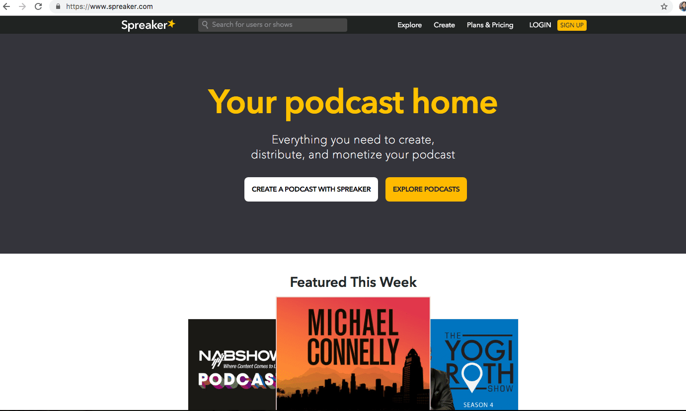 Spreaker: Home Page