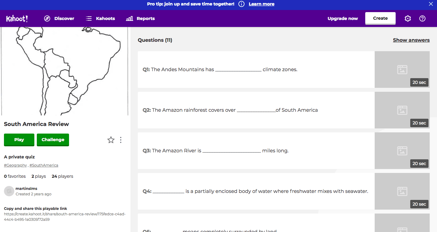 Kahoot: Teacher Mode