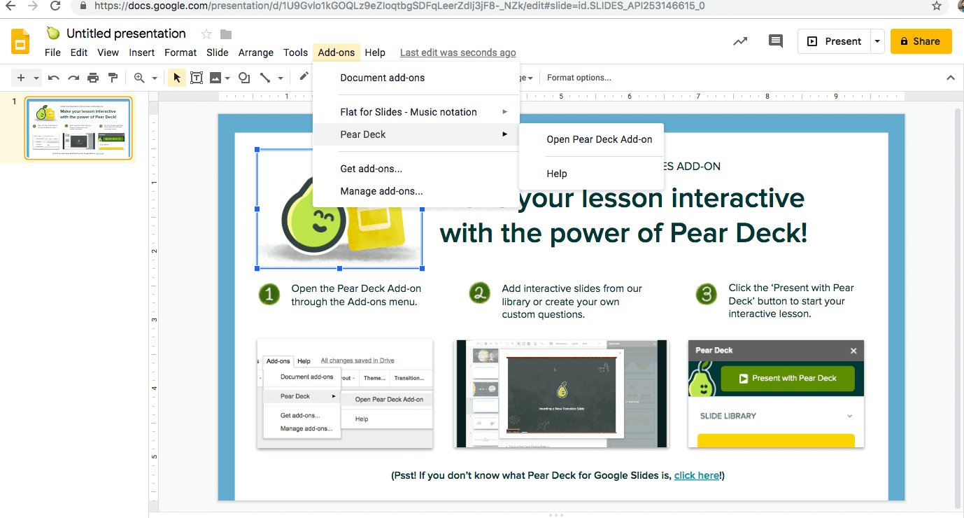 Pear Deck: Google Slides integration