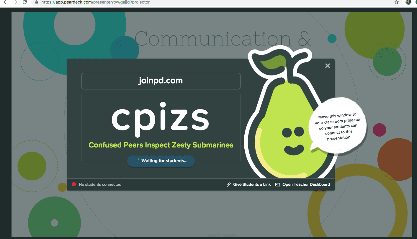 Pear Deck: Live Start Screen