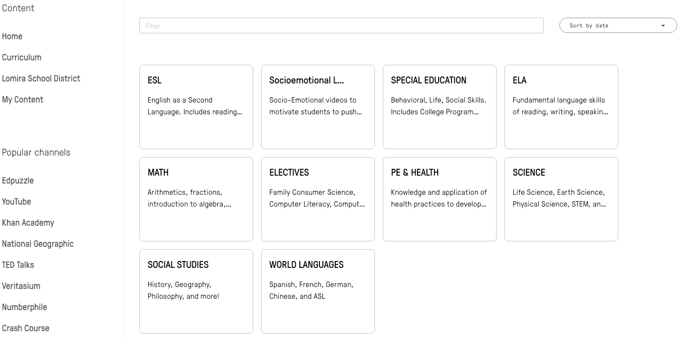Edpuzzle - Category selectors