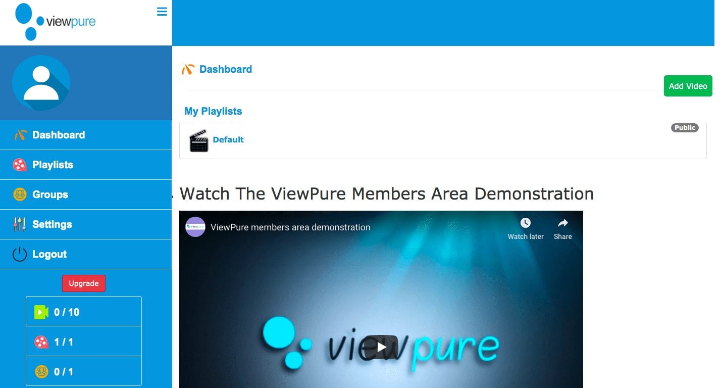 ViewPure - Main Video View Screen