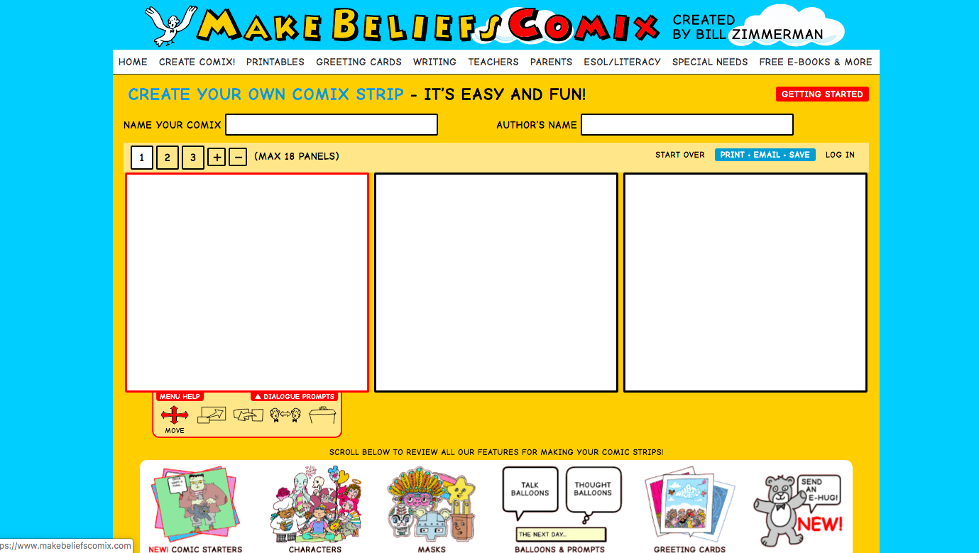 Make Beliefs Comix home page