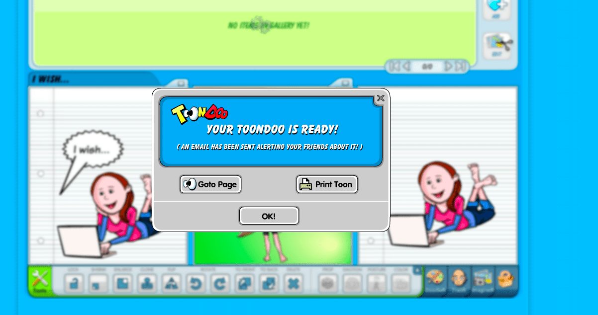 ToonDoo Save and Share Screen