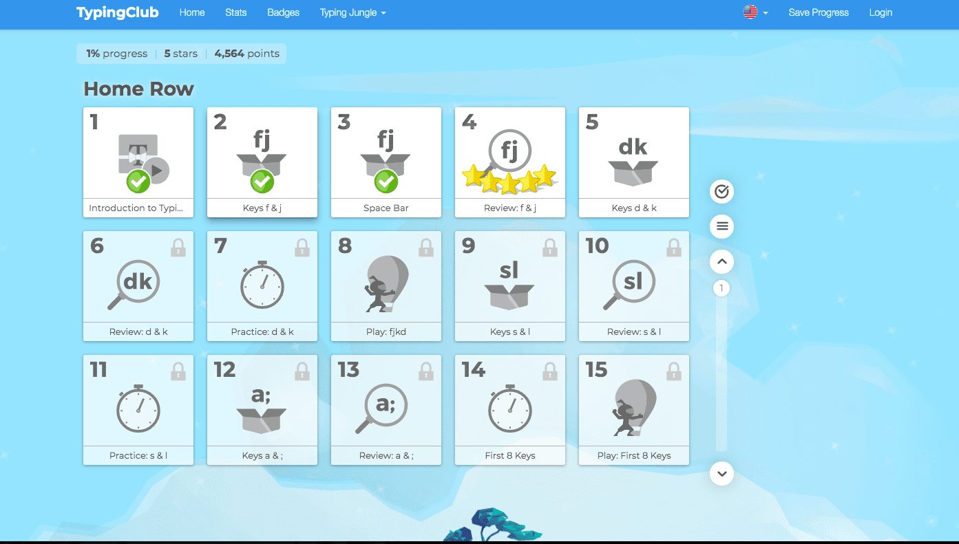 Typing Club gamification
