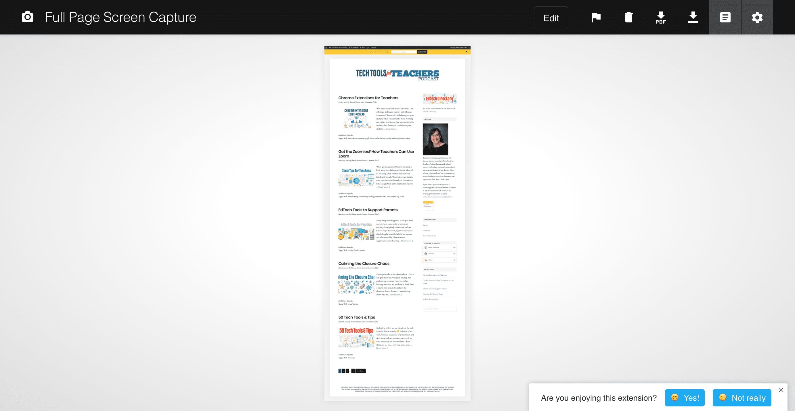 Full Page Screen Capture Extension