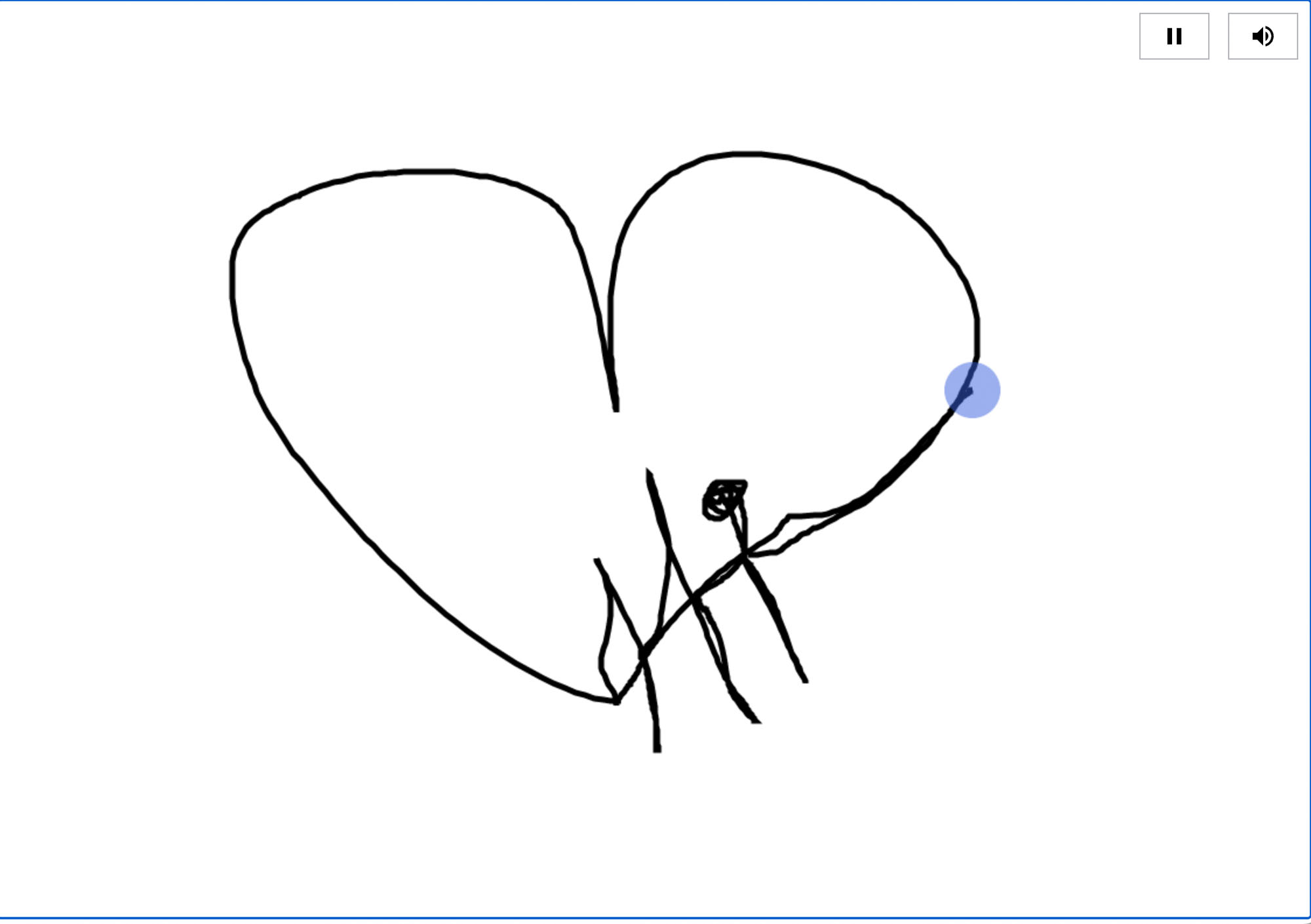 A heart drawn with Chrome Experiments Sound canvas