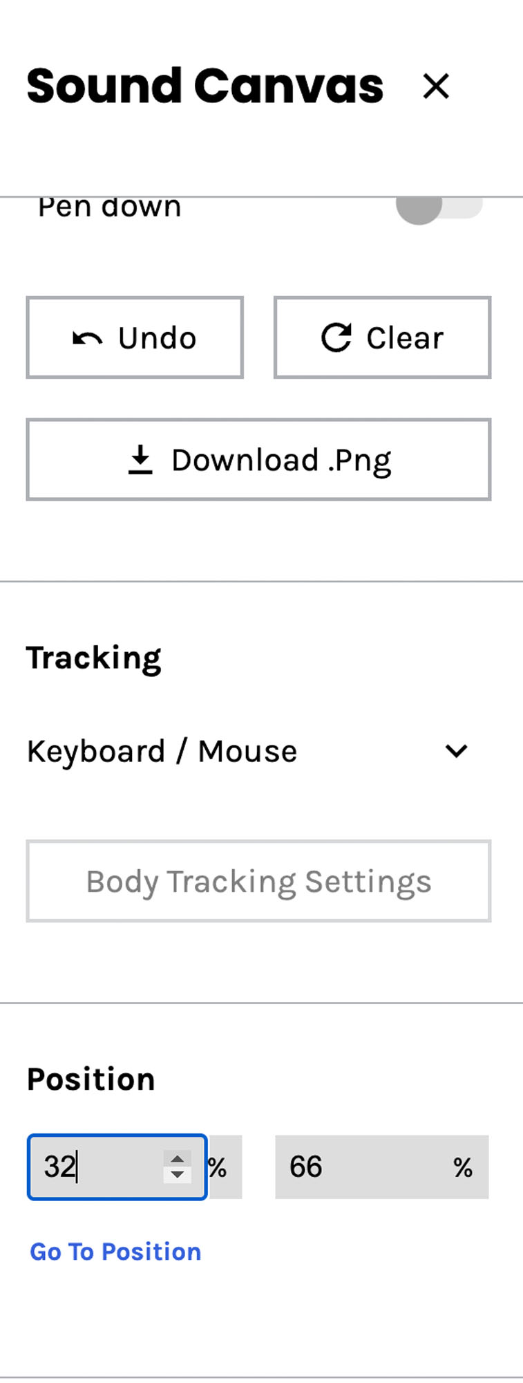 The download menu for Chrome Experiments - Sound Canvas