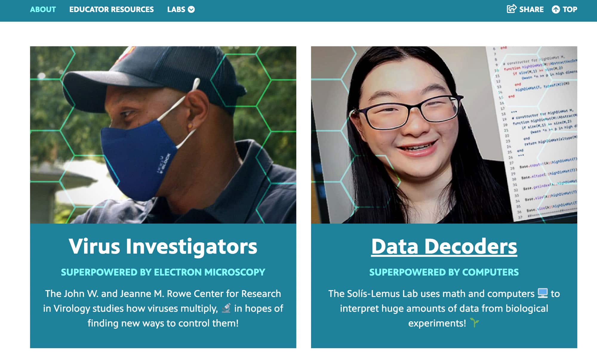 Meet the lab internal page screenshot