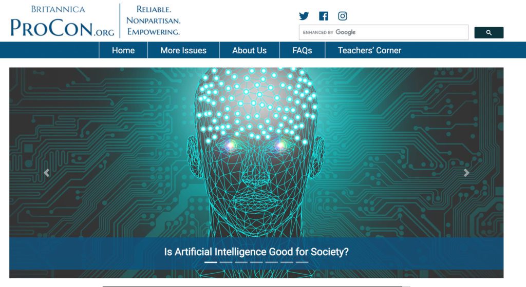 ProCon.org home page screenshot