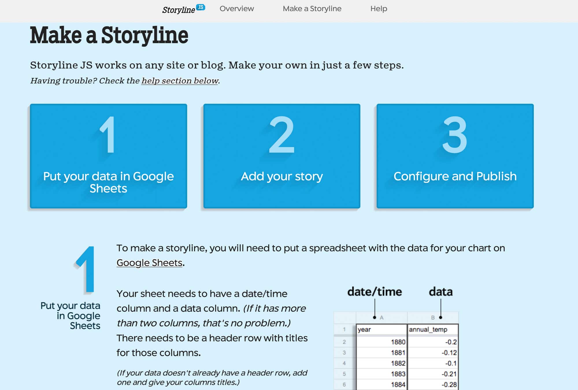 Storyline Make a Storyline screenshot