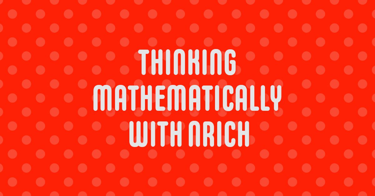 Text: "Thinking Mathematically with NRICH" over polkadots