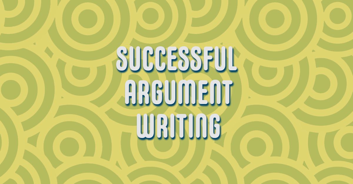 Successful argument writing text over concentric circles