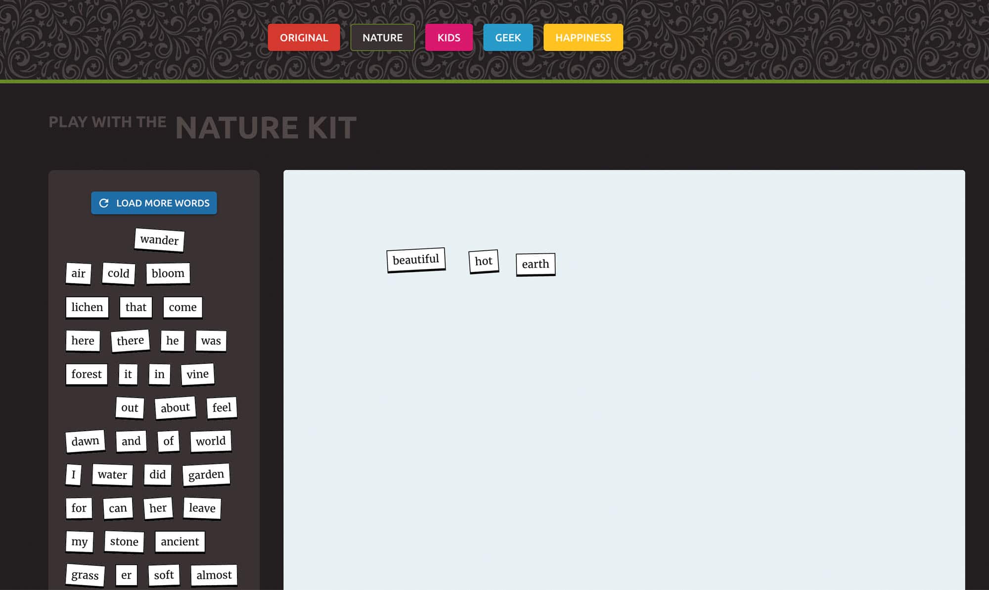 Magnetic Poetry screenshot