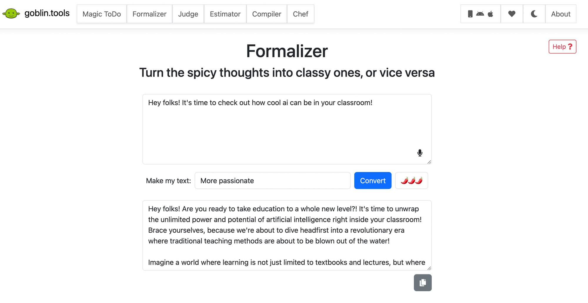 Formalizer screenshot