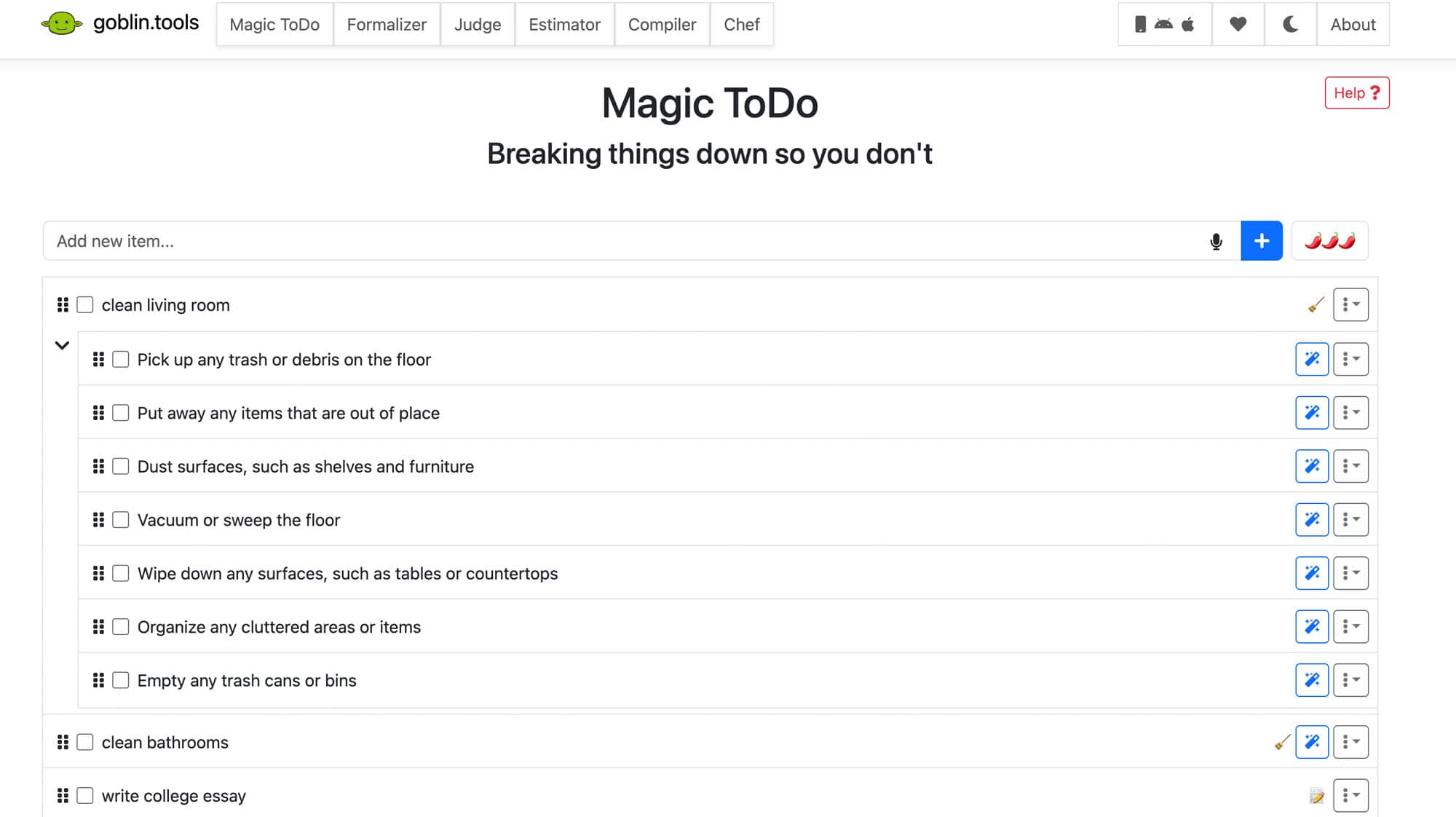 MagicToDo Screen Shot