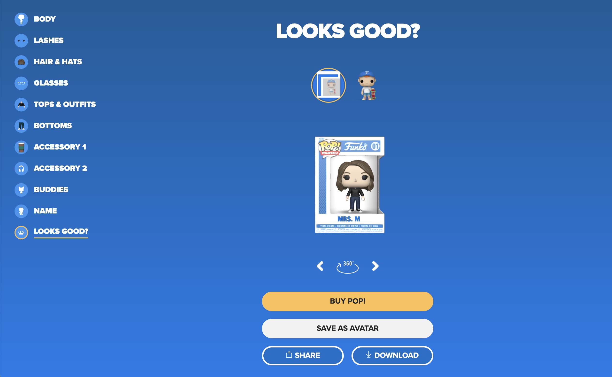 A mockup of a custom Funko Pop in a box