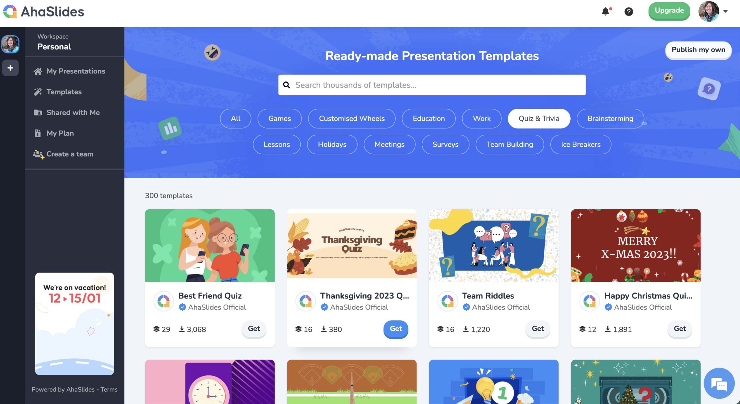 Ahaslides screenshot