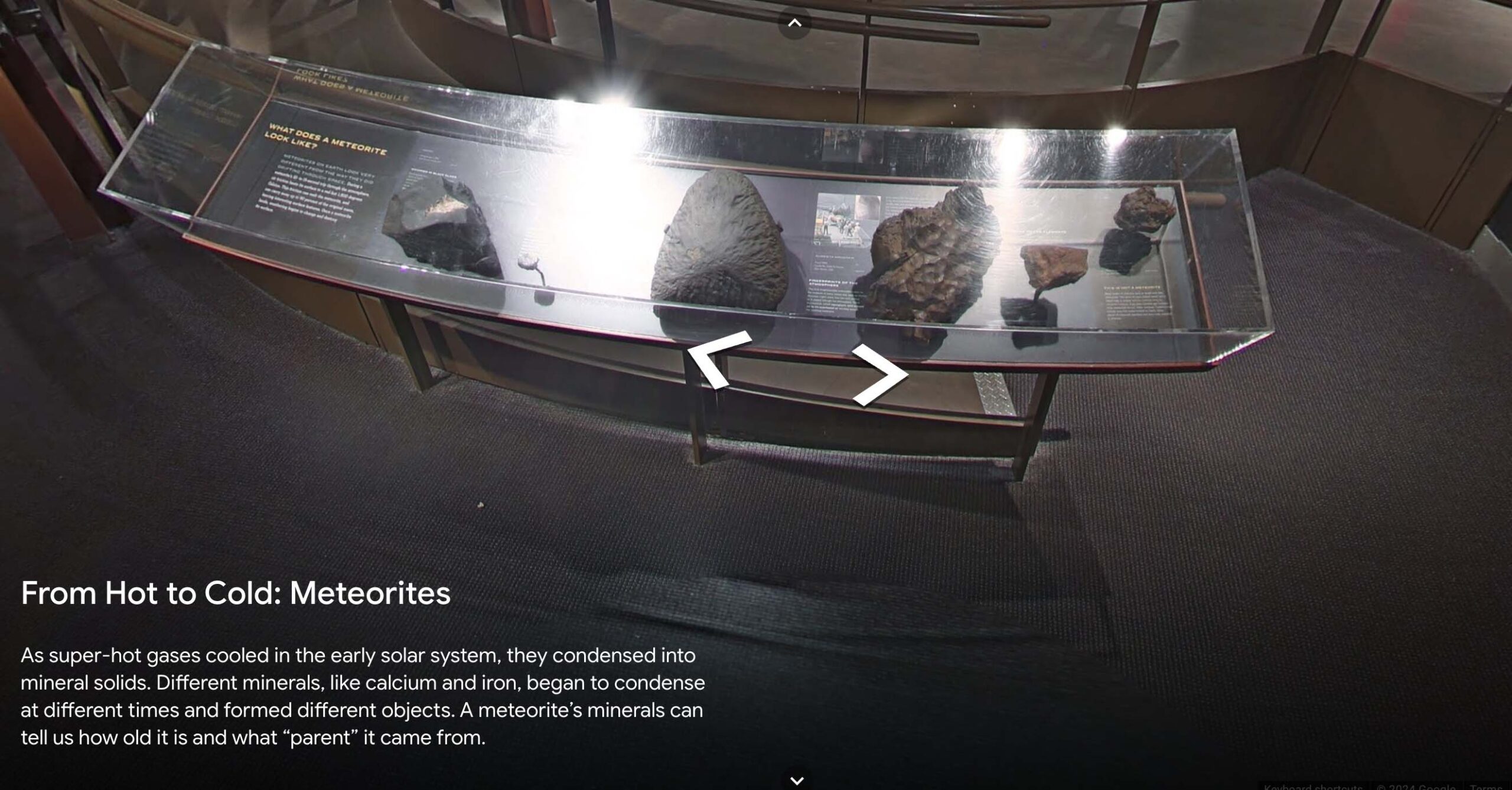 An exhibit at a museum from Google Arts & Culture Expeditions