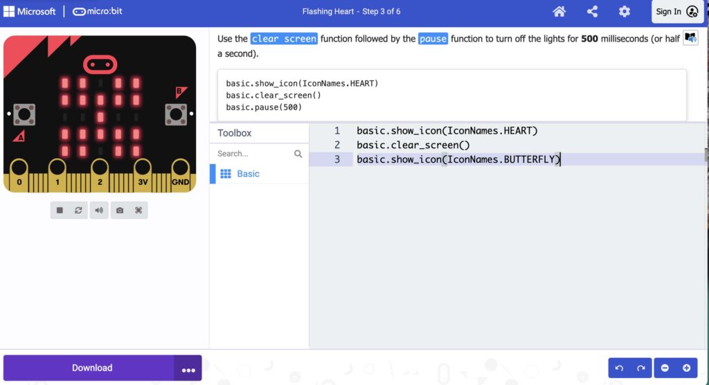 Microbits coding