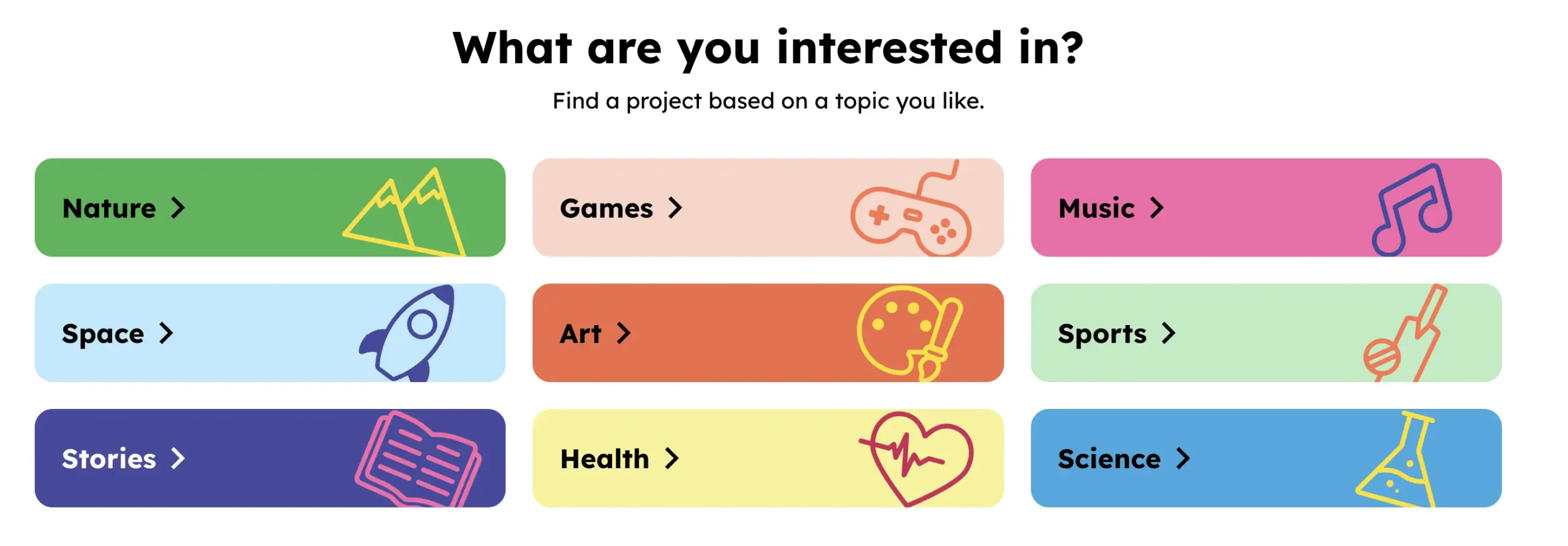 Learning preference screen asking what the user wants to learn, including Python and JavaScript