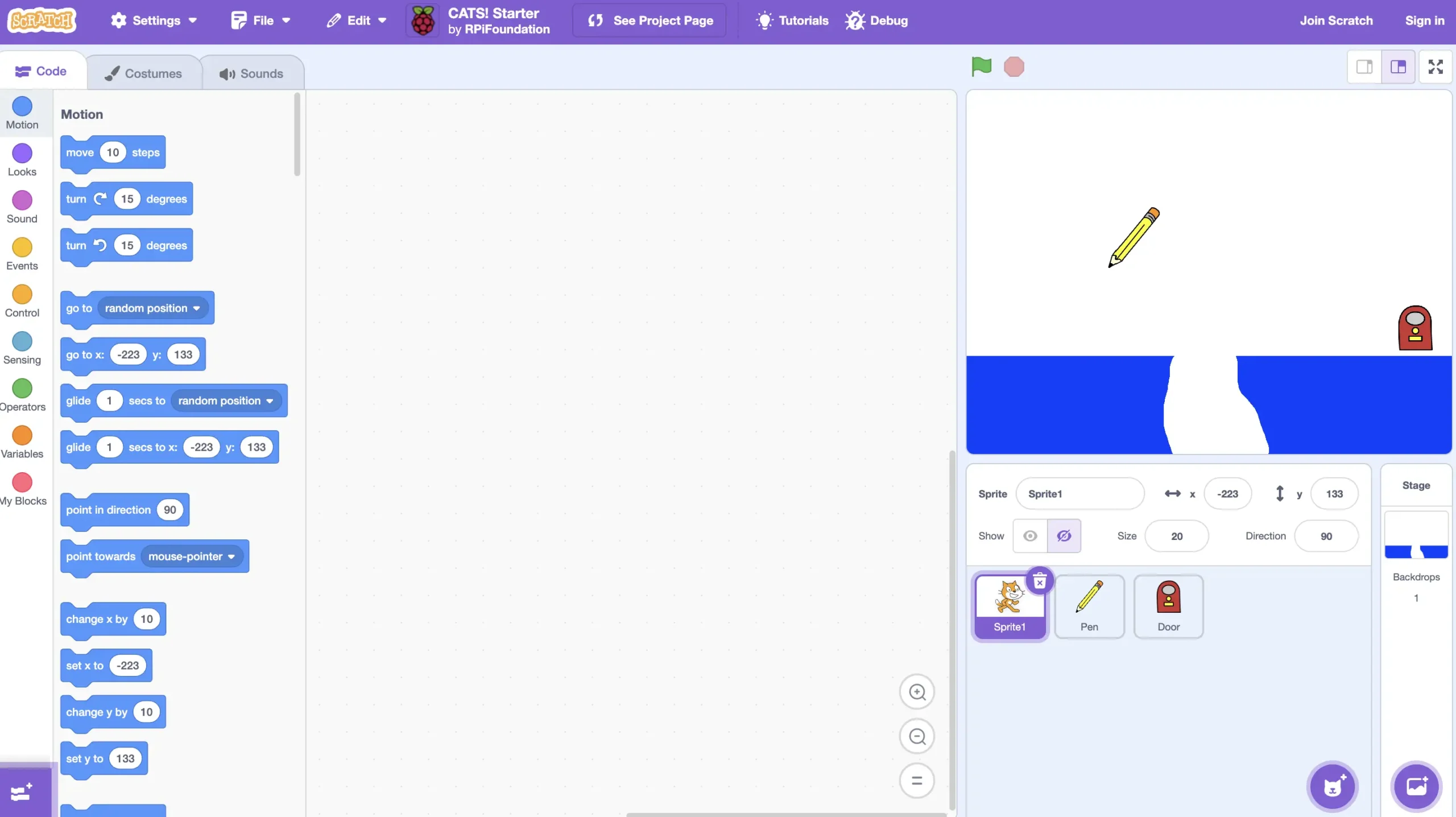Project type selection screen with options like Scratch, Web Development, AI & Data, and Physical Computing