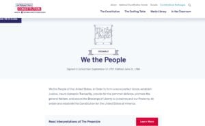 Interactive Constitution preamble