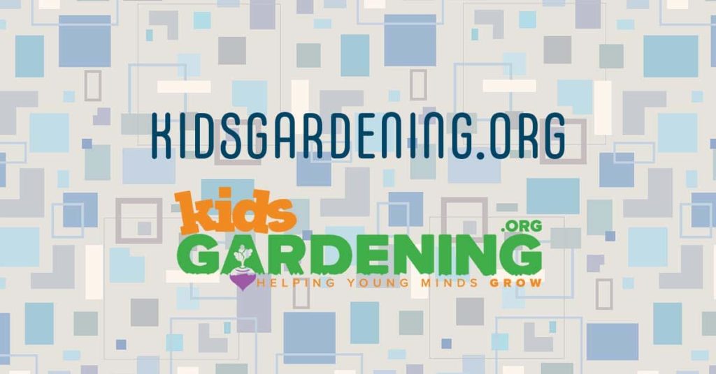 KidsGardening.com text over a techy background with the KidsGardening.org logo