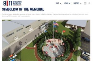 Screenshot of the Symbolism of the Memorial page for the WI 9/11 Memorial