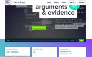 Screenshot of Checkology's Arguments and Evidence page