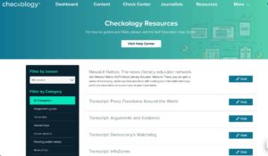 Screenshot of Checkology Resources page