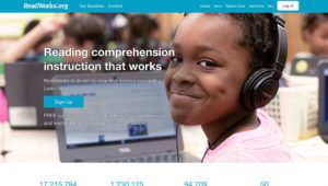 Screenshot of the ReadWorks homepage