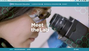Meet the Lab homepage screenshot with a scientist looking into a microscope