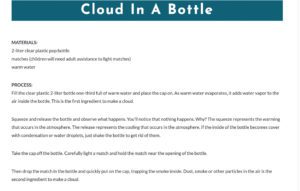 Weather Wiz Kids cloud in a bottle page