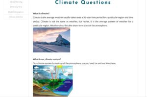 Weather Wiz Kids climate questions page