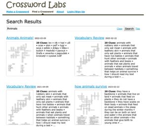 Crossword Labs screenshot