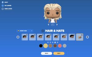 Funko Pop Yourself example of adding hair to a custom Funko Pop