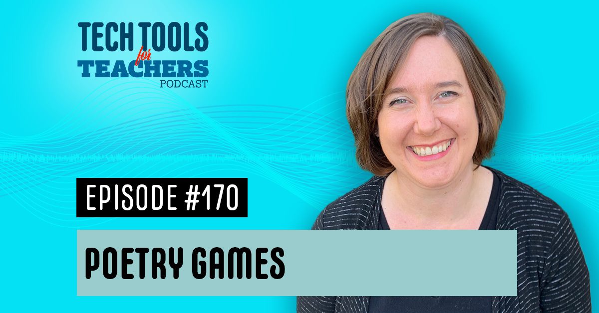 Shanna's face on a graphic with Poetry Games - Episode 170