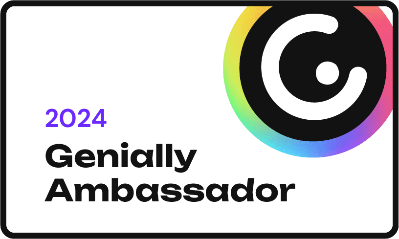 2024 Genially Ambassador with Genially logo on a white background