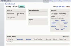 Screenshot of the Clusive ‘Word Bank’ feature, showing a categorized list of words based on familiarity. Users can move words to different categories such as ‘Never heard it,’ ‘Heard it,’ ‘Know it,’ and ‘Use it’ to personalize learning. Instructional text at the bottom explains how to manage word ratings and navigate back.