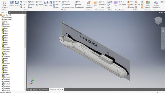 Autodesk Inventor - student project - submarine