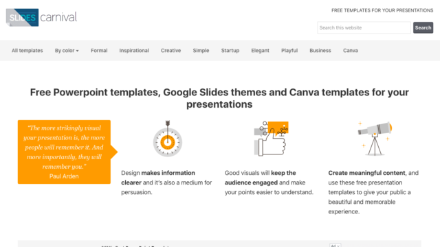SlidesCarnival Home Page Screenshot