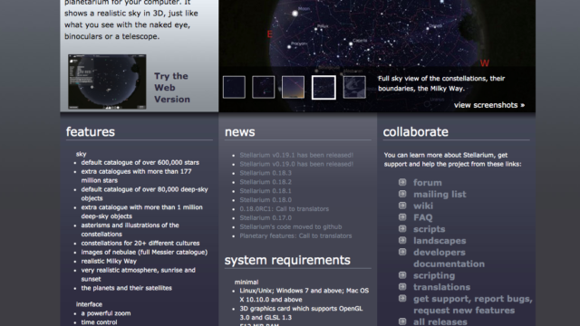 Stellarium home page