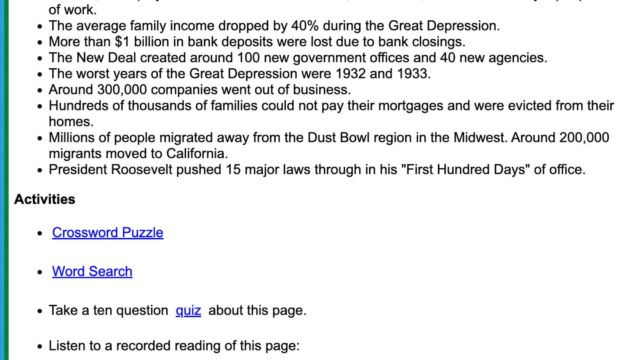 A sample Ducksters lesson.