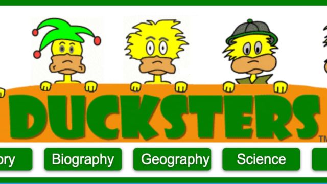 Ducksters logo featuring cartoon ducks