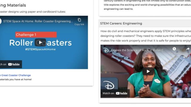 Screenshot of the NSU Roller coasters page with video screengrabs