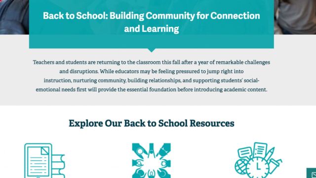 Screenshot of back to school resources from Facing History