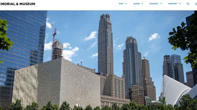 Screenshot of the student resources page from the 9/11 Memorial & Museum