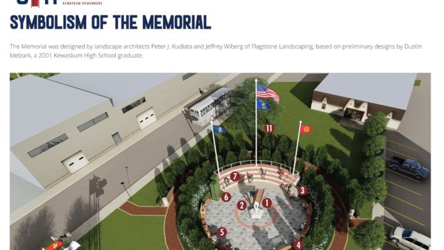 Screenshot of the Symbolism of the Memorial page for the WI 9/11 Memorial