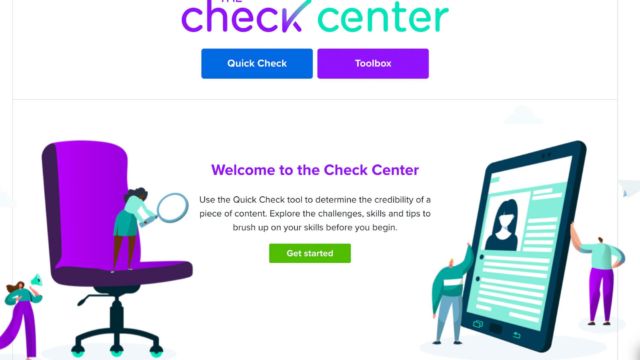Screenshot of the Checkology Check Center